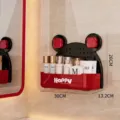 Black single layer wall-mounted cosmetic organizer with cute ear design for bathroom - Single Layer / Black