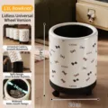13L lidless storage bucket with universal wheels and cute bowknot pattern design - 13L Height 34cm Diameter 24cm / Bowknot (No Lid With Wheels PET)