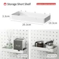 White plastic pegboard storage tray 20.3x10.3x3.3cm compatible with 30mm hole spacing - Short Storage Tray / 20.3x10.3x3.3cm