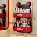Wall-mounted double-layer black and red pegboard storage rack for cosmetics - Double Layer / Black