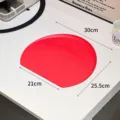 Red TPU D-shaped non-slip cutting board, 30x25.5cm semi-circular kitchen chopping mat - S / Small Red / Red