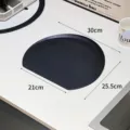 Black D-shaped TPU cutting board in matte finish with 30cm x 25.5cm measurements. - S / Small Black / Black