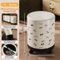 13L large capacity storage bin with lid and swivel wheels in a cute bow-knot design - 13L Height 34cm Diameter 24cm / Bowknot (With Lid With Wheels PET)