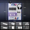 DIY white pegboard wall organizer kit for professional gaming room desk storage and display - Double Panel Item 304 / Moonlight White