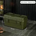 Olive green medium-sized portable storage box for camping and tools, size 36.5x18x18cm - Medium (6.5L) / Olive Green