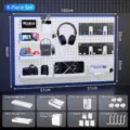 4-Piece DIY white pegboard wall organizer set for gaming room setup - Four combination items 306 [moonlight white]