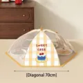 Medium warm yellow checkered food cover mesh for dining table with 70cm diagonal - Warm Yellow Cake / Medium (Diagonal 70cm)