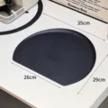 Durable black non-slip TPU D-shaped semi-circular cutting board showing dimensions 35x29cm - L Black