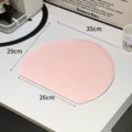Pink D-shaped TPU non-slip cutting board with size measurements - Large Pink