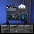 DIY carbon fiber pegboard wall organizer set for gaming setup with multiple holders - Crocs desktop combination set 206 [carbon black]
