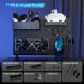 Modular black carbon fiber DIY pegboard kit for gaming wall and desk organization - Clip-on desktop combination set 208 [carbon black]