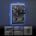DIY gaming pegboard wall organizer set with carbon fiber texture and storage accessories - Single block combination item 303 [carbon black]