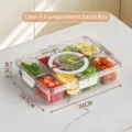 Transparent 8-compartment food storage box for salad and kitchen organization - Transparent Salad Box (8 Compartments)