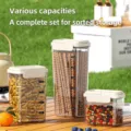 Recipientes herméticos cuadrados de 800ml 1600ml 2400ml para despensa de cocina - Juego de 3 (S/M/L) / Blanco Crema