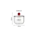 900ml clear coffee bean storage jar with red knob lid and measurement details - 900ML (12x12cm) / Transparent + Red (900ML)