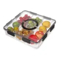 Tragbare versiegelte Obst-Aufbewahrungsbox mit Fächern und Griff für Kühlschrank - 6-Raster / Schwarz
