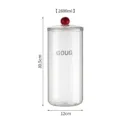 2600ml large transparent glass sealed storage jar with a red decorative handle knob - 2600ML (12x30.5cm) / Transparent + Red (2600ML)