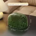 Luxuriöse Taschentuchbox im nordischen Stil, transparent grün, gefedert für Wohnzimmer - 21.5x13.5x12cm / Lichtgrün