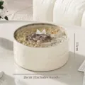 Elegant multi-layer cream round snack box with transparent lid for candy and nuts - 2 Tiers / Cream