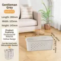 Piccolo cesto portaoggetti cavo grigio gentiluomo per lavanderia bagno in materiale PP spesso - 小号(280x105x145mm) / Single Layer small size [Twilight Grey]]