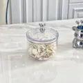 Pot de rangement élégant en plastique transparent avec couvercle à poignée ours argentée - Bocal Scellé Ours Petit (900ml)
