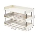 3-tier multi-functional desktop storage rack with transparent drawers 32.3x17x22cm - 3-Layer / 1 Large Box + 2 Small Boxes