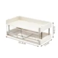 Multi-functional cream white desk organizer storage rack, size 32.3x17x12.5cm dimensions - 2-Tier / 2 Small Boxes Pack