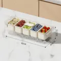 Tragbare 5-Fächer Obst-Salatbox Frischebehälter Abmessungen 42x14,5x11,5 cm für Picknick - Ohne Zubehör / 5 Fächer/Packung