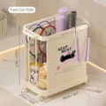 Cream-colored rolling storage cart with cute cat pattern for organizing sports equipment. - Plastic Spray Frame - Woolen Cat Print / Cream White