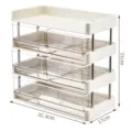 3-tier desktop organizer with transparent drawers for tea bags and snacks, 32.3x17x31cm - 4 Layers / 1 Large Box + 4 Small Boxes