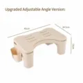 Adjustable beige office footrest with anti-slip surface and massage rollers - Manual Adjustable Style / 45x24.5x16cm / Cream