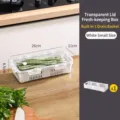 Small white refrigerator storage box with drainage basket and transparent lid, 26cm - Single Basket / Small (1.35L) / White