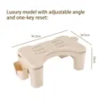 Ergonomic beige office footrest stool with adjustable angle, 50.2x24.5x16cm non-slip design - Foot-Pedal Adjustable Style / 50.2x24.5x16cm / Cream