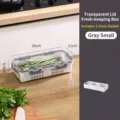 Small grey kitchen storage container with drain basket for fresh produce 26x11x6.5cm - Single Basket / Small (1.35L) / Gray