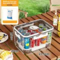 Boîte de rangement de camping transparente 5000 ml avec séparateurs et pack de glace - M