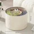 Elegant cream multi-tier dried fruit snack storage box with butterfly handle lid - Triple Layer / Cream