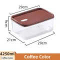 Braune PET-Kühlschrankbox mit 4250 ml Fassungsvermögen, Größe 29x21x9 cm. - 4250ml / Kaffeebraun