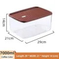 7000ml große PET-transparente Kühlschrank-Aufbewahrungsbox mit kaffeebraunem Deckel - 7000ml / Kaffeebraun