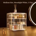 Luxury 3-tier clear acrylic organizer in moonlight white for elegant makeup storage - Medium 3-Tier / M / Moonlight White