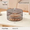 Zweistöckige transparente graue Snackbox mit Bärengriff für das Wohnzimmer - Doppelschicht / Gletschermuster Zweischichtig Transparentes Grau