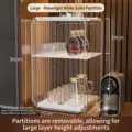 Large luxury transparent cup storage rack with moonlight white adjustable partitions - Large 2-Tier / L / Moonlight White