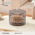 Caja de snacks apilable de 3 capas hecha de material PET gris transparente duradero - Triple Capa / Patrón Glaciar Triple Capa Gris Transparente