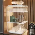 Large moonlight white luxury 3-tier transparent cup storage rack for desktop organization - Large Three Layers / L / Moonlight White