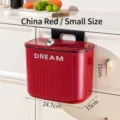 Kleiner wandmontierter Küchenmülleimer in Rot mit Deckel und DREAM-Logo, 24.7x15x21cm - S / Chinesisches Rot Klein