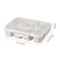 Fiambrera bento de paja de trigo con 10 compartimentos, 31,5x24,5x7 cm, beige - Blanco