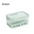 Large portable Hooker green airtight food storage container with internal drain tray - Drain Board With Ice Grid / Hooker Green