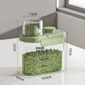 1600ML light grass green airtight food storage container with detailed dimensions and scale - Small 1600ml / Light Grass Green