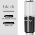Portable black travel wash cup and toothbrush storage case box, 6.8x22.4cm size - 301-400ml / Black