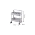 2-tier plastic rolling utility cart storage organizer with wheels in grey - 2-Tier / Gray