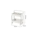 White 2-tier plastic rolling storage trolley with wheels and dimensions 47x28x56.5cm - 2-Tier / White